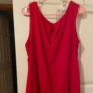 Red peplum high low sleeveless top